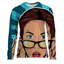 Жіночий 3D лонгслів Pop Art Girl OMG