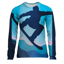 Женский 3D лонгслив Blue Snowboarder