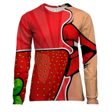 Жіночий 3D лонгслів Strawberries on Lips Pop Art