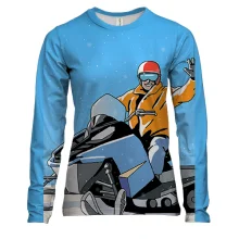Женский 3D лонгслив Man and Snowmobile