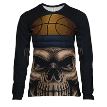 Жіночий 3D лонгслів Angry Skull Basketball