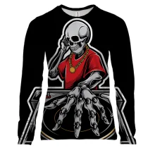Женский 3D лонгслив Skull DJ