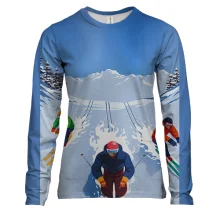 Женский 3D лонгслив Skiers Art