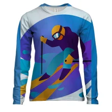 Женский 3D лонгслив Ski Art