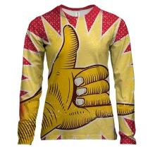Женский 3D лонгслив Rasta Hand Pop Art