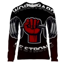 Жіночий 3D лонгслів Work Hard Ba Strong