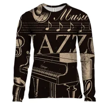 Жіночий 3D лонгслів Jazz Music Instruments