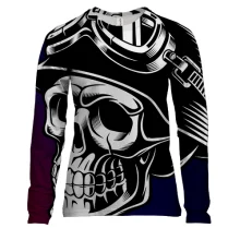 Женский 3D лонгслив Skull Pop Art с черепом в каске