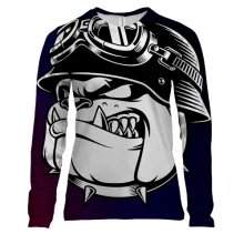 Женский 3D лонгслив Bulldog head pop art