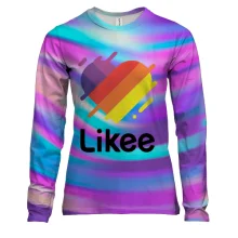 Женский 3D лонгслив Likee на абстрактных волнах