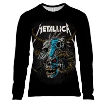 Женский 3D лонгслив Metallica (с черепом быка)