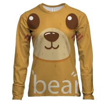 Женский 3D лонгслив с медвежьей мордочкой «bear»