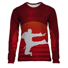 Женский 3D лонгслив Karate на фоне заката