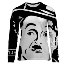 Женский 3D лонгслив с Чарли Чаплиным