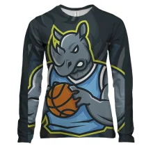 Женский 3D лонгслив Basketball носорог