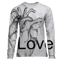 Женский 3D лонгслив Love heart