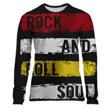 Женский 3D лонгслив rock and roll soul
