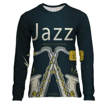 Женский 3D лонгслив Jazz music fest