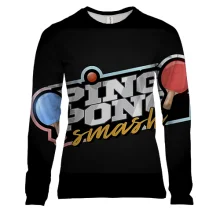 Женский 3D лонгслив Ping pong smash