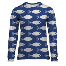 Женский 3D лонгслив White fish