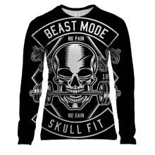 Жіночий 3D лонгслів Skull Fit