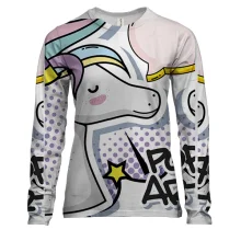Женский 3D лонгслив Pop art unicorn