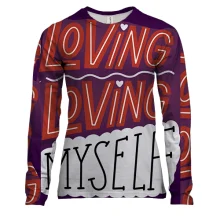 Жіночий 3D лонгслів з написом "Loving Myself"