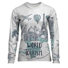 Женский 3D лонгслив World Tourism Day
