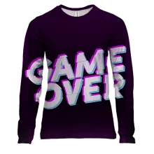 Женский 3D лонгслив Game Over в стиле глитч
