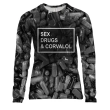 Женский 3D лонгслив Sex Drugs Corvalol