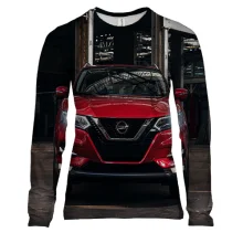 Жіночий 3D лонгслів з червоним кросовером Nissan