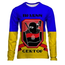 Женский 3D лонгслив с Правым сектором и флагом Украины