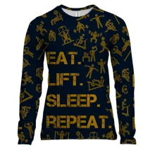 Жіночий 3D лонгслів Eat Lift Sleep Repeat
