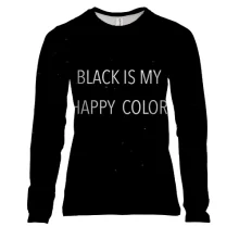 Женский 3D лонгслив Black is my happy color