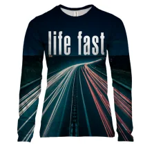 Женский 3D лонгслив Life fast - die young