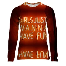 Женский 3D лонгслив girls just wanna have fun