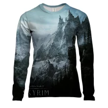 Женский 3D лонгслив с пейзажем Skyrim