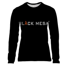 Женский 3D лонгслив с символикой сотрудника Black Mesa (Half Life)
