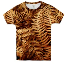 Детская 3D футболка Yellow leaves pattern