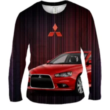 Чоловічий 3D лонгслів з червоним Mitsubishi Lancer
