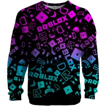3D свитшот ROBLOX neon logo pattern