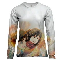 Жіночий 3D лонгслів Eren, Mikasa, Armin - AoT