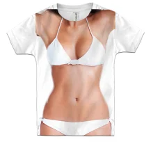 Дитяча 3D футболка Perfect Body у білому купальнику