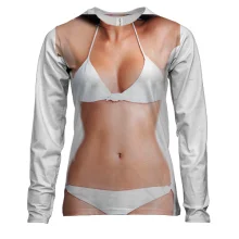 Жіночий 3D лонгслів Perfect Body у білому купальнику
