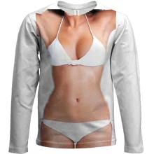 Дитячий 3D лонгслів Perfect Body у білому купальнику