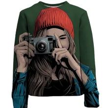 Детский 3D свитшот с девушкой фотографом