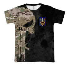3D футболка Punisher skull multicam