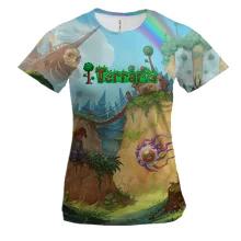 Женская 3D футболка Terraria - World art