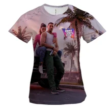 Женская 3D футболка GTA VI Miami