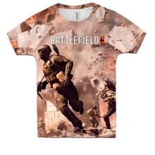 Детская 3D футболка Battlefield 6 Взрывы